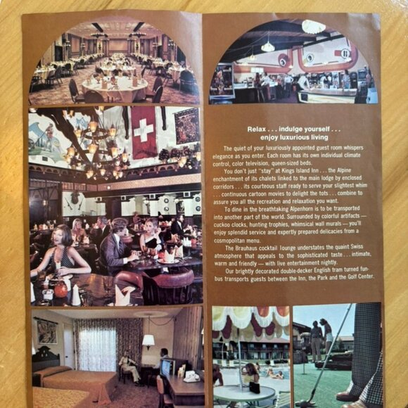 Vintage Kings Island Theme Amusement Park Rare Felt Pennant with Brochure - Picture 9 of 12